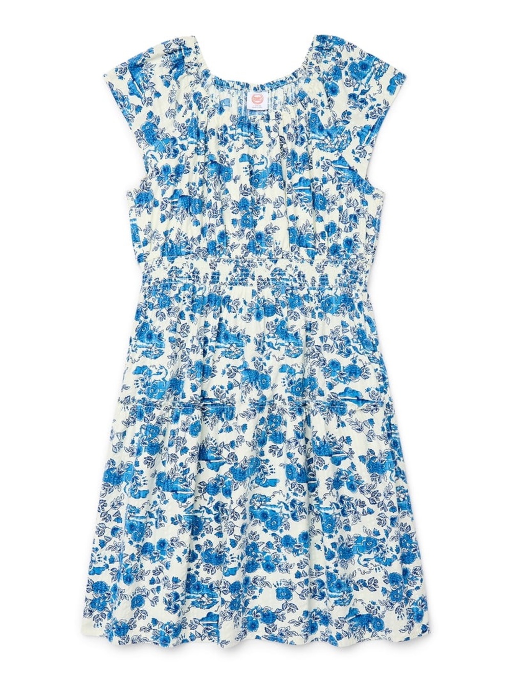 NWOT Wonder Nation Girls’ XL Blue/White Floral Fit & Flare Classy Stretchy Dress